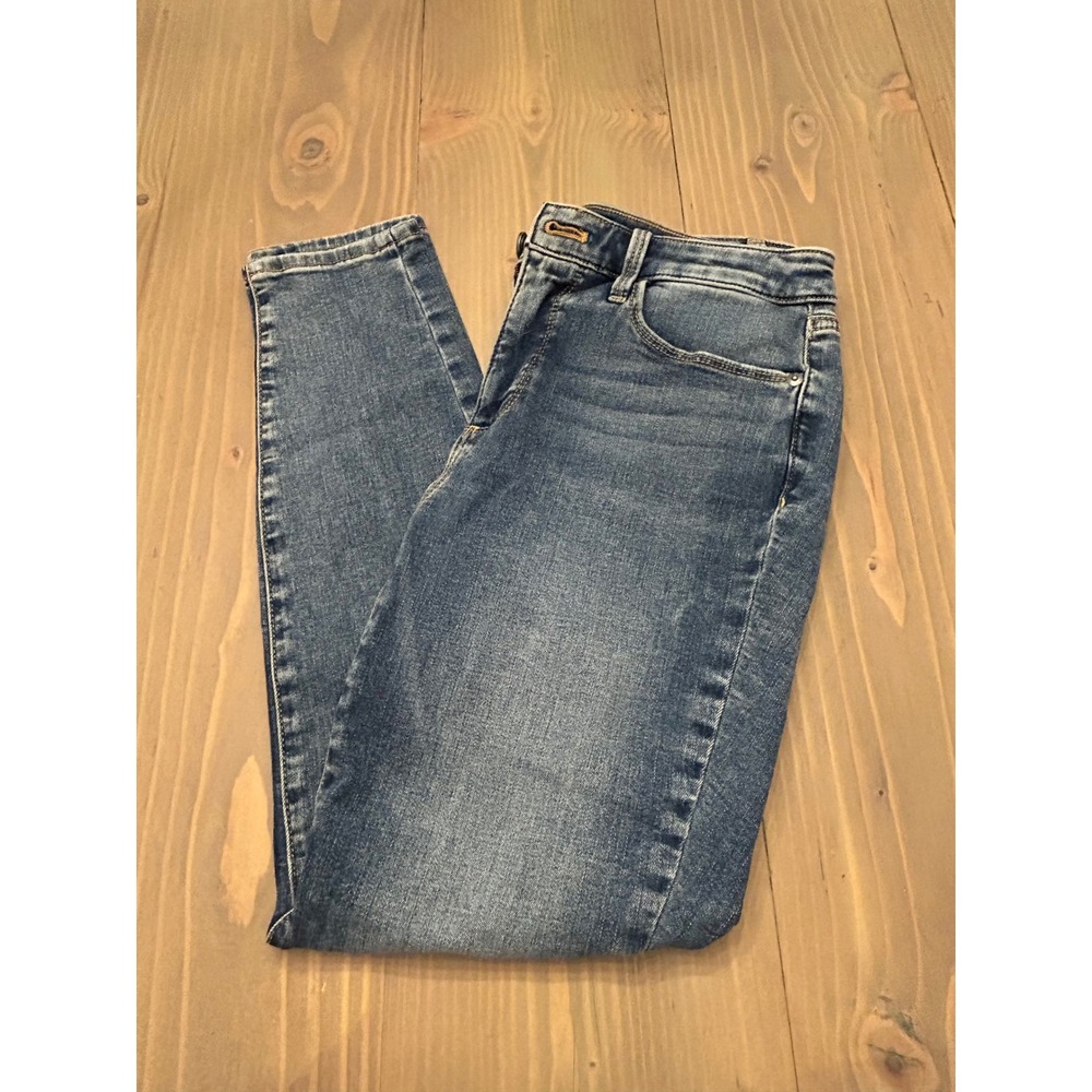 D15 Talbots 2P Jegging Womens Petite Medium Wash Skinny Denim Jeans Stretch